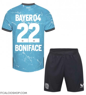 Bayer Leverkusen Victor Boniface #22 Terza Maglia Bambino 2023-24 Manica Corta (+ Pantaloni corti)